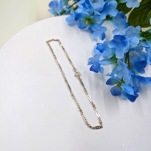 925 Sterling Silver Signed Vintage 9 Inch Bracelet / Anklet